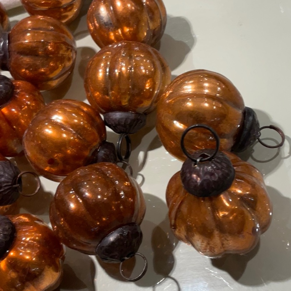 Bag of 35 mercury glass pumpkins! 1.5”x2”.  Wonderful, fun and many uses.  Mint. - Picture 5 of 5